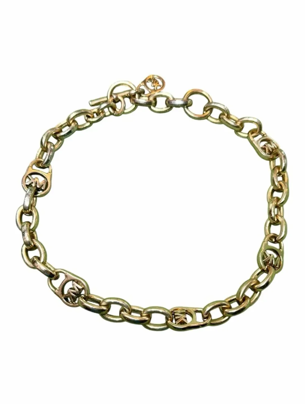 Michael Kors Gold-Tone Link Necklace with Logo Cutouts